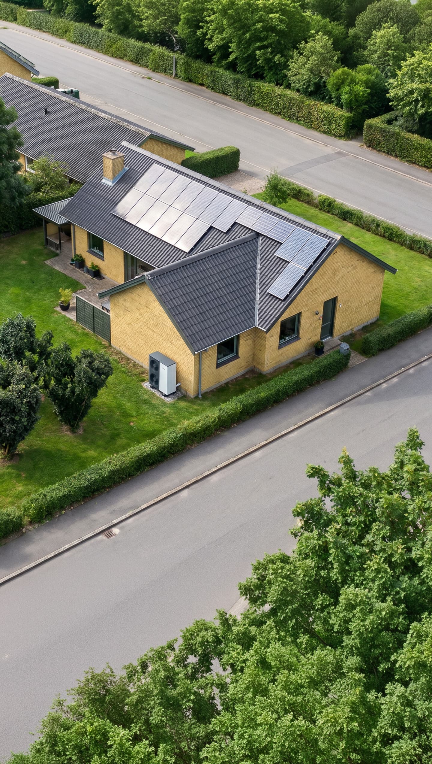 Solcelleanlæg på dansk parcelhus